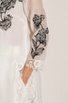 Buy_RANNA GILL_White Linen Embroidery Collared Viva Floral Kurta Set _Online_at_Aza_Fashions