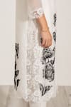 Shop_RANNA GILL_White Linen Embroidery Collared Viva Floral Kurta Set _Online_at_Aza_Fashions