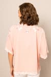 Shop_RANNA GILL_Pink Polyester Embroidery Round Neck Naira Top _at_Aza_Fashions