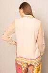 Shop_RANNA GILL_Beige Georgette Embroidery Collared Floral Shirt _at_Aza_Fashions