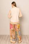 RANNA GILL_Beige Georgette Embroidery Collared Floral Shirt _Online_at_Aza_Fashions