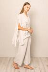 Buy_RANNA GILL_Gray Georgette Designer Zehra Co-ord Cape And Pant Set _Online_at_Aza_Fashions
