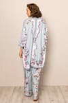Shop_RANNA GILL_Sky Blue Embroidery Round Neck Floral Print Tunic _at_Aza_Fashions