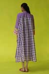 Shop_ROZA_Purple Chanderi, Cotton Collared Midi Dress _at_Aza_Fashions