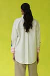 Shop_ROZA_Ivory Poplin Collared Espresso Run Oversized Shirt _at_Aza_Fashions