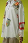 Buy_ROZA_Ivory Poplin Collared California Peaches Oversized Shirt _Online_at_Aza_Fashions
