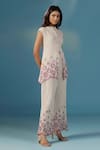 Buy_Two Sisters By Gyans_White Embroidery Collared Organic Jute Kurta Set _Online_at_Aza_Fashions