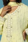 Buy_Two Sisters By Gyans_Yellow Georgette Pearls, Sequins, Beads Round Neck Anarkali Set 
