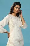 Buy_Two Sisters By Gyans_Ivory Chanderi Cotton Sequins Round Neck Kurta Pant Set 
