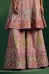 Buy_Two Sisters By Gyans_Pink Silk Sequins, Embroidery V-neck Kurta Set 