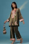 Buy_Two Sisters By Gyans_Black Tissue Sequins, Embroidery Round Neck Kurta Pant Set _Online_at_Aza_Fashions