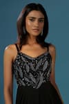 Buy_Two Sisters By Gyans_Black Georgette Sequins, Beads V-neck Designer Jumpsuit _Online_at_Aza_Fashions