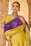 Shop_Vinita Bhansali_Green Silk Embroidery Keyhole Neck Rangrez Anarkali Set _Online_at_Aza_Fashions