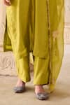 Vinita Bhansali_Green , Organza Embroidery Split V-neck Designer Kurta Set With Dupatta _Online_at_Aza_Fashions