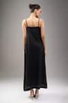 Shop_Divyam Mehta_Black Linen Embroidery Coal Midi Dress _at_Aza_Fashions