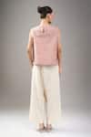 Shop_Divyam Mehta_Pink Round Neck Mulberry Textured Top _at_Aza_Fashions