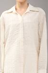 Divyam Mehta_Cream Handloom Cotton Collared Shirt _at_Aza_Fashions