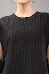 Buy_Divyam Mehta_Black Handloom Cotton Round Neck Coal Pant Set _Online_at_Aza_Fashions