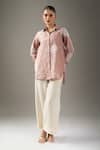 Shop_Divyam Mehta_Pink Collared Mulberry Shirt _Online_at_Aza_Fashions