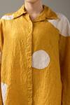 Buy_Divyam Mehta_Yellow Collared Polka Dot Shirt 