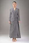 Buy_Divyam Mehta_Black Crepe Shawl Neck Coal Maxi Dress _Online_at_Aza_Fashions