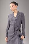 Buy_Divyam Mehta_Black Crepe Shawl Neck Coal Maxi Dress 