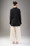Shop_Divyam Mehta_Black Handloom Cotton Collared Coal Shirt _at_Aza_Fashions