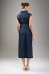 Shop_Divyam Mehta_Blue Denim Collared Midi Dress _at_Aza_Fashions