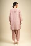 Shop_Divyam Mehta_Pink Round Neck Mulberry Straight Kurta Set _at_Aza_Fashions