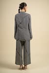 Shop_Divyam Mehta_Black Viscose, Polyester, Silk Collared Coal Vegan Pant Set _at_Aza_Fashions