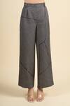 Shop_Divyam Mehta_Black Viscose, Polyester, Silk Collared Coal Vegan Pant Set _Online_at_Aza_Fashions