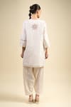 Shop_Divyam Mehta_Cream Embroidery Round Neck Straight Kurta Set _at_Aza_Fashions