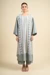 Shop_Divyam Mehta_Blue Chanderi Round Neck Printed Straight Kurta Set _at_Aza_Fashions
