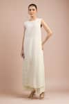Buy_Divyam Mehta_Cream Handloom Cotton Round Neck Kurta Set _at_Aza_Fashions