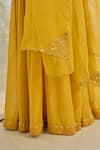 Buy_Rhua_Mustard Chanderi, Tissue, Organza, Silk Gota Patti Yellow Embroidered Kurta Set _Online_at_Aza_Fashions