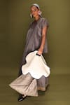 Stoique_Blue Cotton Collared Striped Italian Top _Online_at_Aza_Fashions