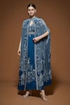 Buy_NIRRAAMYAA_Blue Crepe Rhinestones Keyhole Neck Designer Cape Gown Set _at_Aza_Fashions