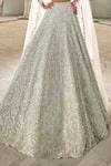 Buy_Seema Gujral_Ivory Net Sequins, Beads Lehenga Set _Online_at_Aza_Fashions