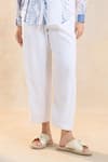 Shop_Vedika M_Gray Cotton, Linen Collared Designer Jelly Fish Pant Set 