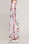 Shop_RANNA GILL_Ivory Linen, Viscose Embroidery Floral Alvia Culottes Pants _Online_at_Aza_Fashions
