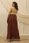 Shop_Akashi Clothing_Brown Linen Embroidery Square Neck Sun Dress _at_Aza_Fashions