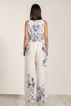 Shop_RANNA GILL_Cream Viscose Embroidery Mira Wide Leg Pants _at_Aza_Fashions