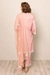 Shop_RANNA GILL_Pink Polyester Embroidery V-neck Elira Tunic Set _at_Aza_Fashions