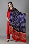 Shop_Sheeshakari_Red Silk Sequins Round Neck Straight Kurta Set _Online_at_Aza_Fashions