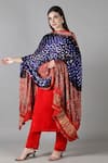 Buy_Sheeshakari_Red Silk Mirrors, Sequins Round Neck Embroidered Kurta Set _at_Aza_Fashions