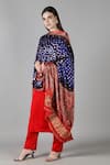 Sheeshakari_Red Silk Mirrors, Sequins Round Neck Embroidered Kurta Set _Online_at_Aza_Fashions