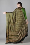 Shop_Sheeshakari_Green Silk Sequins, Embroidery Round Neck Straight Kurta Set _at_Aza_Fashions