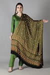 Buy_Sheeshakari_Green Silk Sequins, Embroidery Round Neck Straight Kurta Set _Online_at_Aza_Fashions