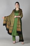 Buy_Sheeshakari_Green Silk Sequins, Embroidery Round Neck Straight Kurta Set _at_Aza_Fashions