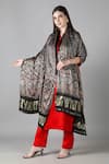 Buy_Sheeshakari_Red Silk Embroidery Round Neck Kurta Set With Dupatta _at_Aza_Fashions